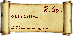 Rubin Szilvia névjegykártya